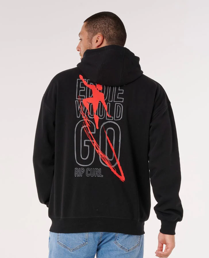 Rip Curl Eddie Would Go Zip Through Hood - Black - Image 2