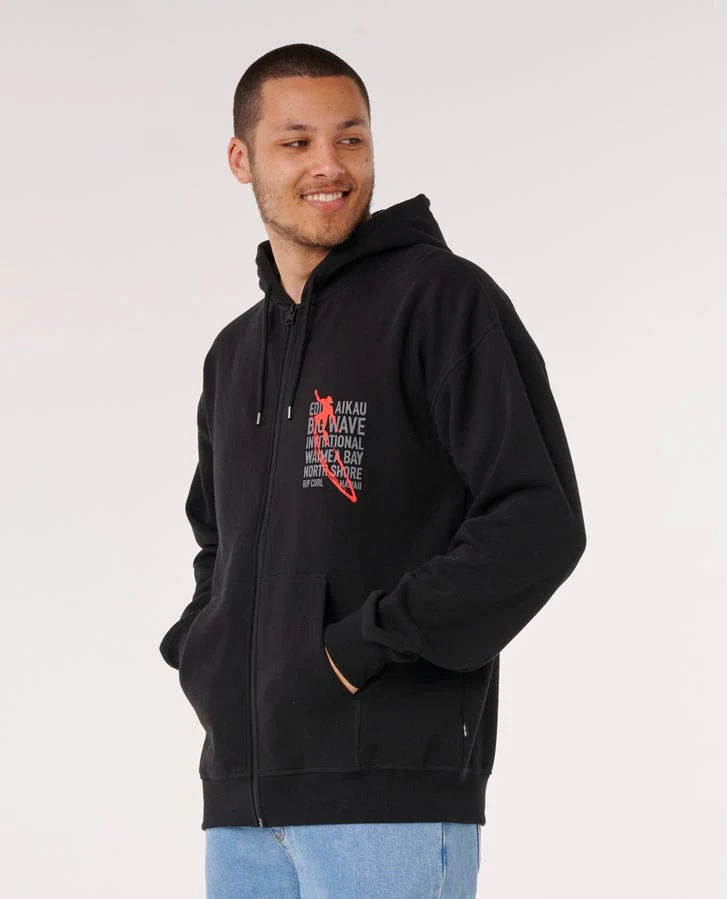 Rip Curl Eddie Would Go Zip Through Hood - Black - Image 3
