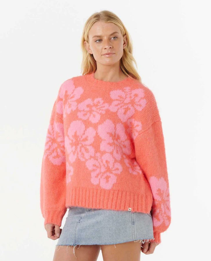 Rip Curl Hibiscus Heat Jacquard Crew - Watermelon - Image 3