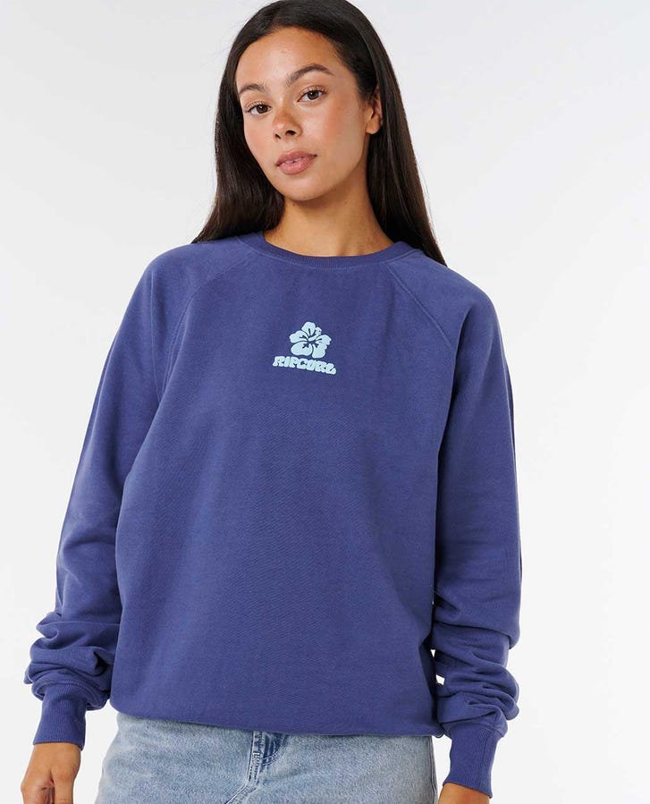 Rip Curl Luxe Surf Raglan Relaxed Crew - Navy 0049