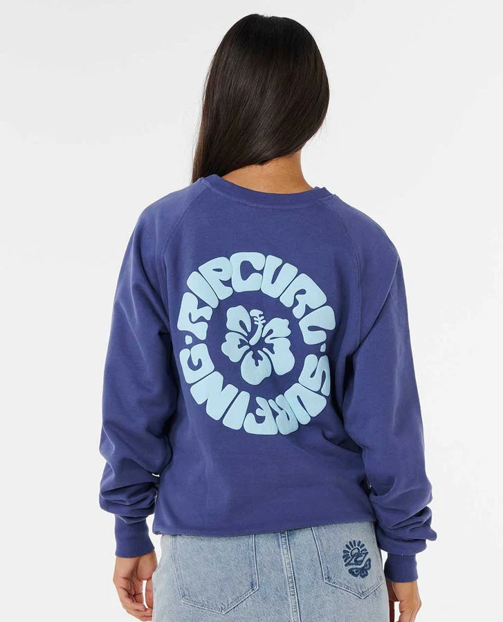Rip Curl Luxe Surf Raglan Relaxed Crew - Navy 0049 - Image 2