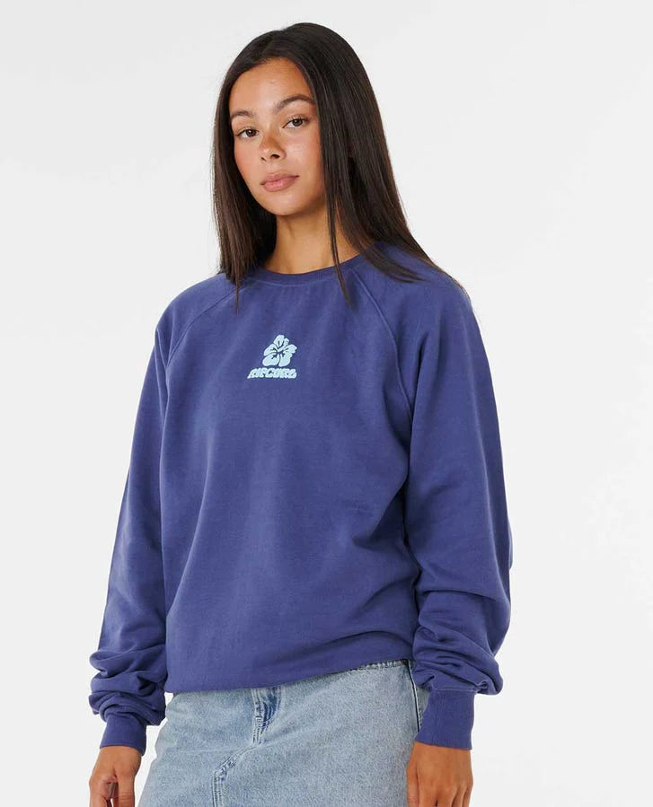 Rip Curl Luxe Surf Raglan Relaxed Crew - Navy 0049 - Image 3