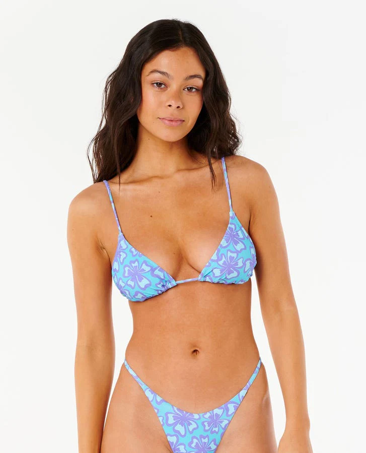 Rip Curl Neon Isles Sliding Triangle Bikini Top - Blue 0070