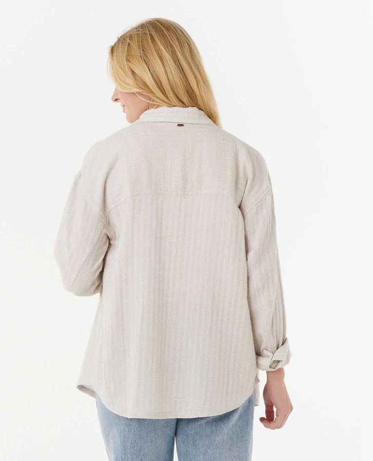 Rip Curl Oceanic Textured Shacket - Moonbeam - Image 2