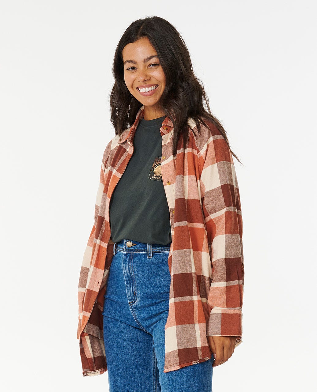Rip Curl Pacific Dreams Cotton Flannel Shirt - Cinnamon - Image 2