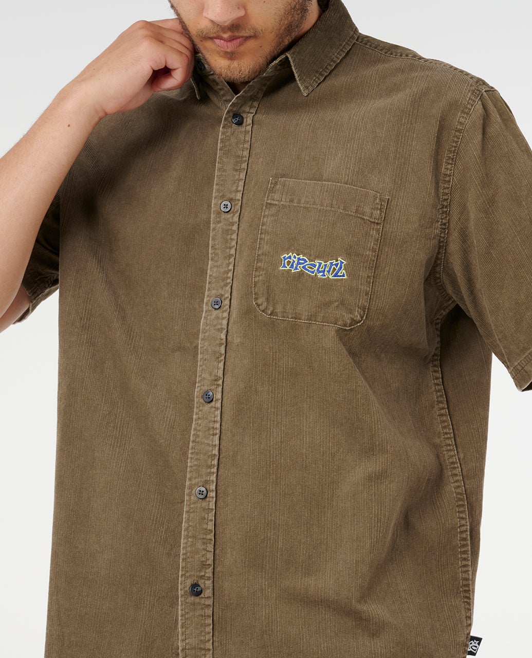 Rip Curl Raw Energy Cord Short Sleeve Shirt - Rock - Image 4