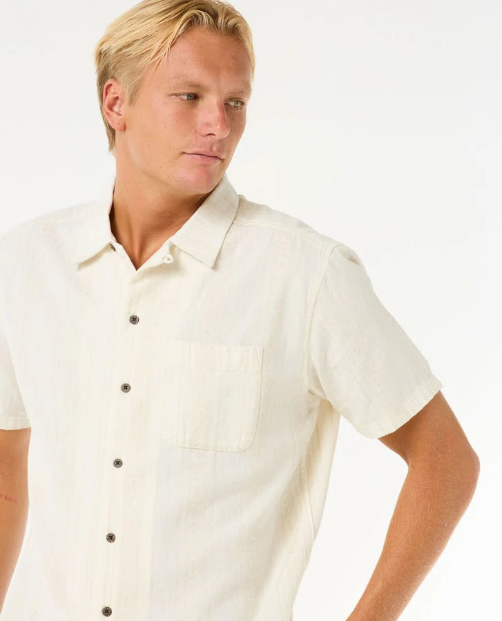 Rip Curl Raw Energy Stripe Short Sleeve Shirt - 3021 Bone