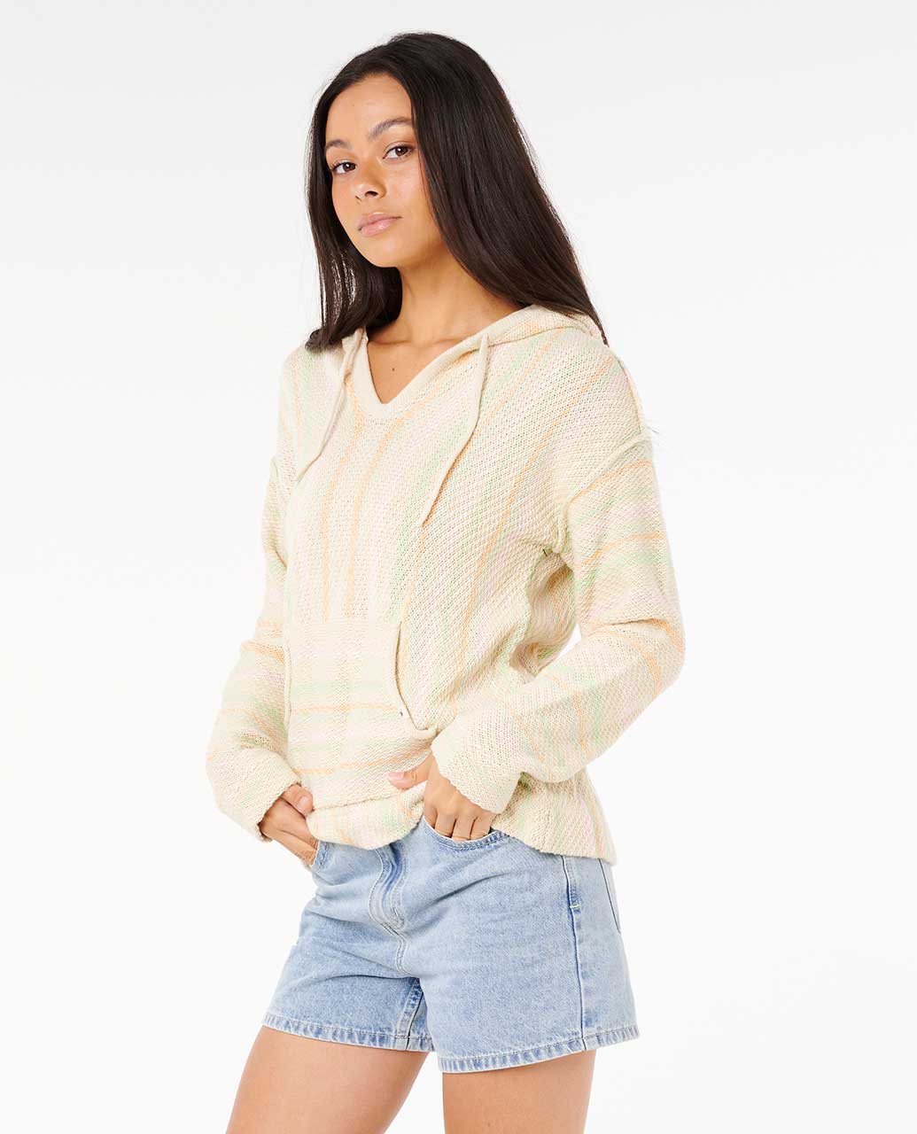 Rip Curl Revival Knit Poncho - Beige - Image 3