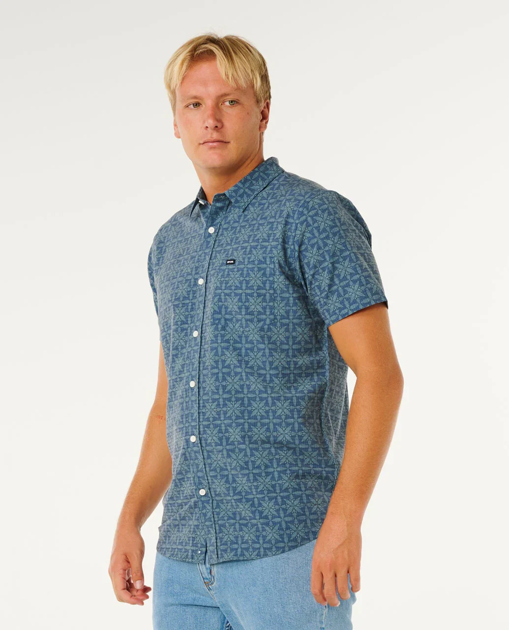 Rip Curl Sessions Aerotech Short Sleeve Shirt - Blue Lagoon - Image 2
