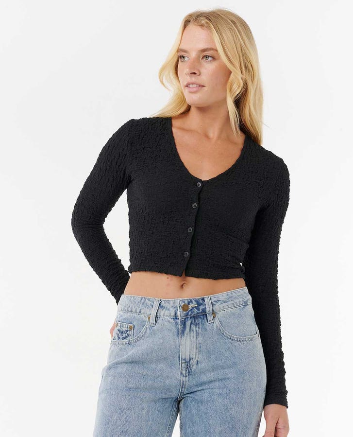Rip Curl Sunset Luau Texture Long Sleeve Tee - Black 0090