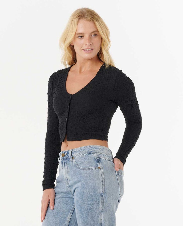 Rip Curl Sunset Luau Texture Long Sleeve Tee - Black 0090 - Image 3