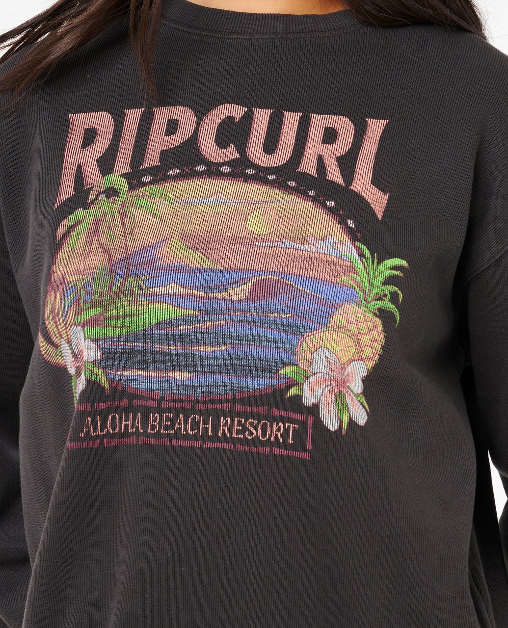Rip Curl Sunset Relaxed Crew - Washed Black 8264 - Image 4