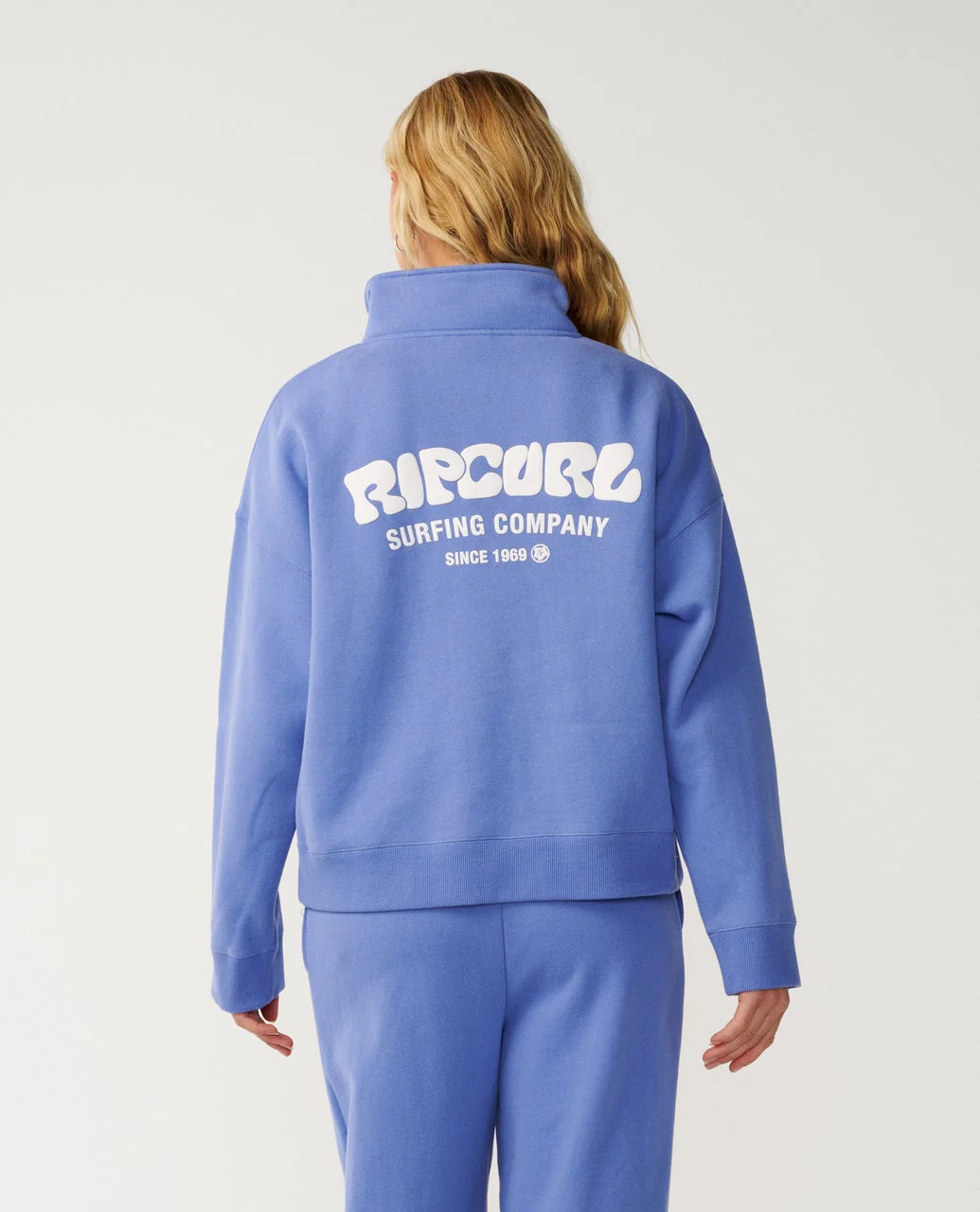 Rip Curl Surf Puff 1/4 Zip - Azure Blue 3712 - Image 2
