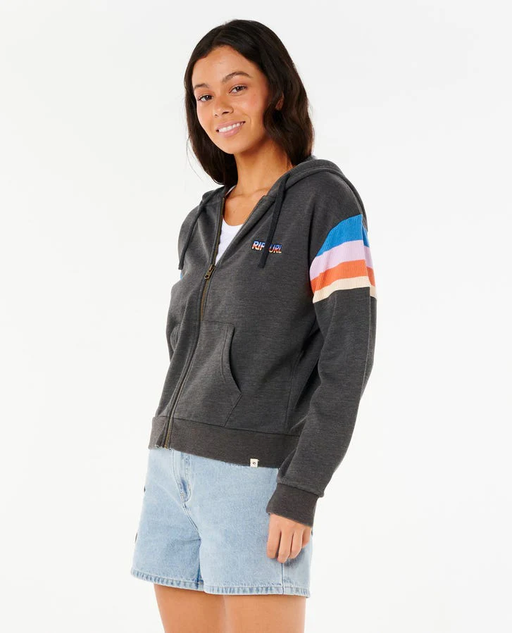 Rip Curl Surf Revival Zip Through - Washed Black - Image 2