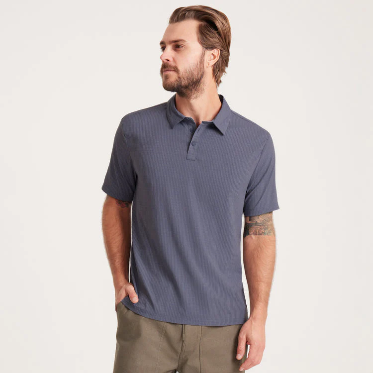 Roark Bless Up Breathable Stretch Polo Shirt - Slate - Image 2
