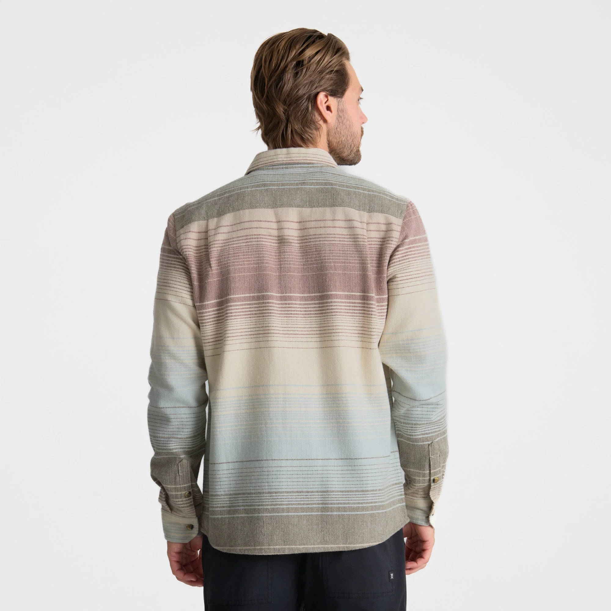 Roark Men's Crossroads Organic Cotton Flannel - Fossil - Image 4