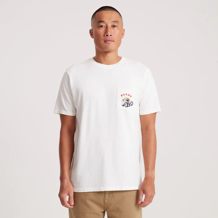 Roark Moto Pocket Premium Tee - Off White - Image 6