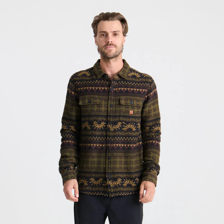 Roark Nordsman Jacquard Long Sleeve Flannel - Dark Military - Image 4