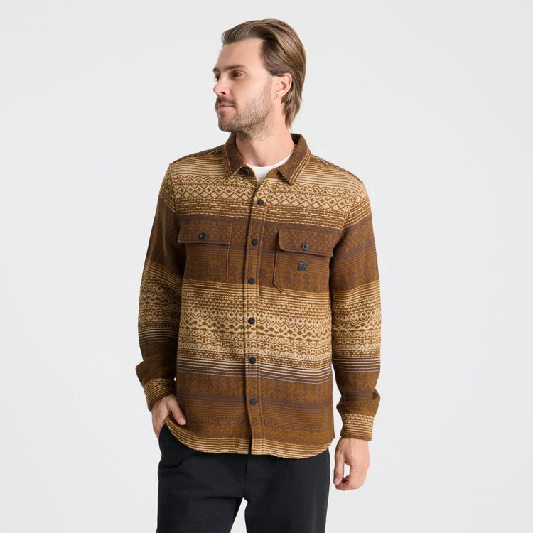 Roark Nordsman Jacquard Long Sleeve Flannel - Otter - Image 2