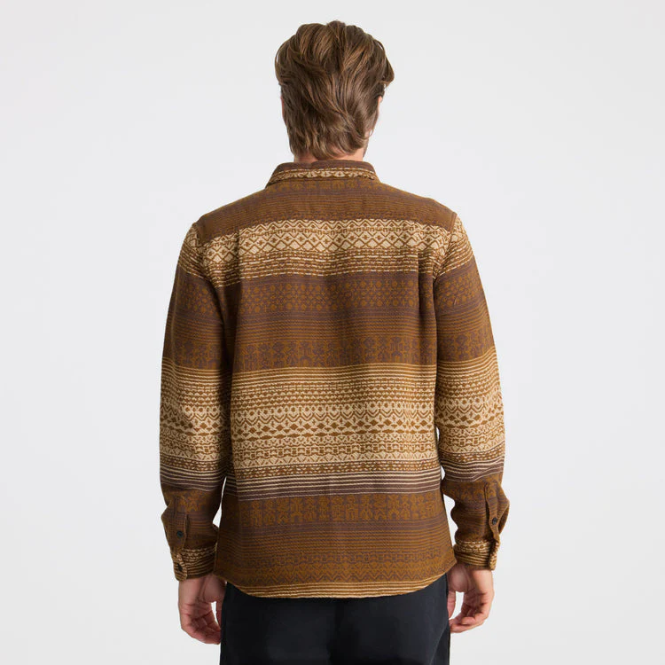 Roark Nordsman Jacquard Long Sleeve Flannel - Otter - Image 3