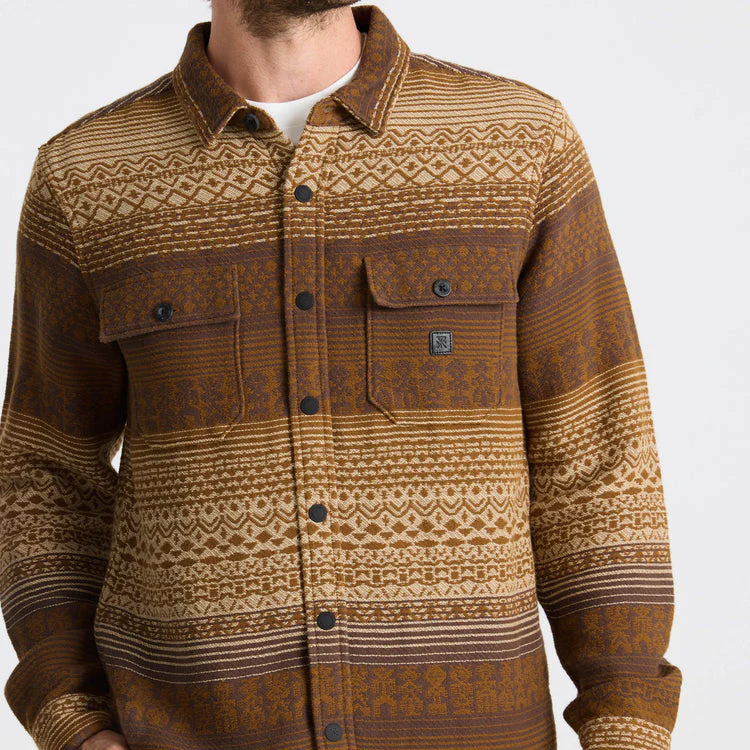 Roark Nordsman Jacquard Long Sleeve Flannel - Otter - Image 4
