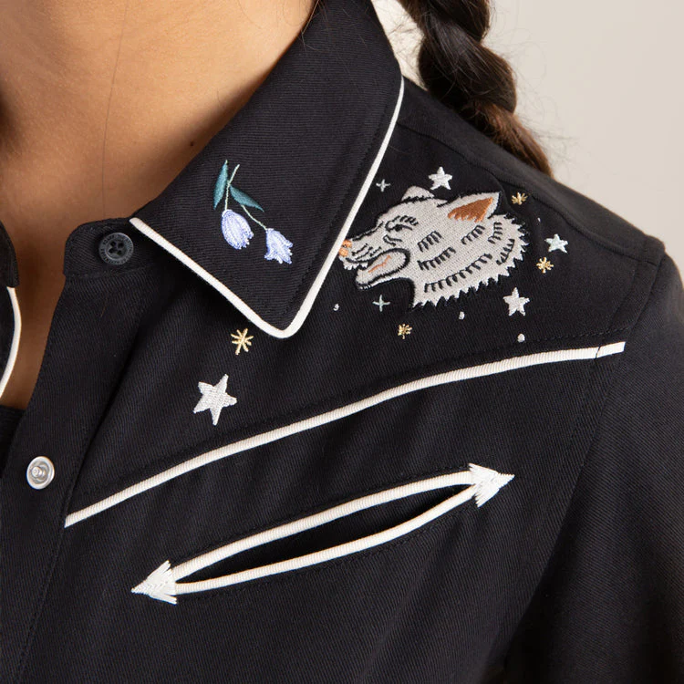 ROARK Ranger Long Sleeve Button Up Shirt - BLACK - Image 3