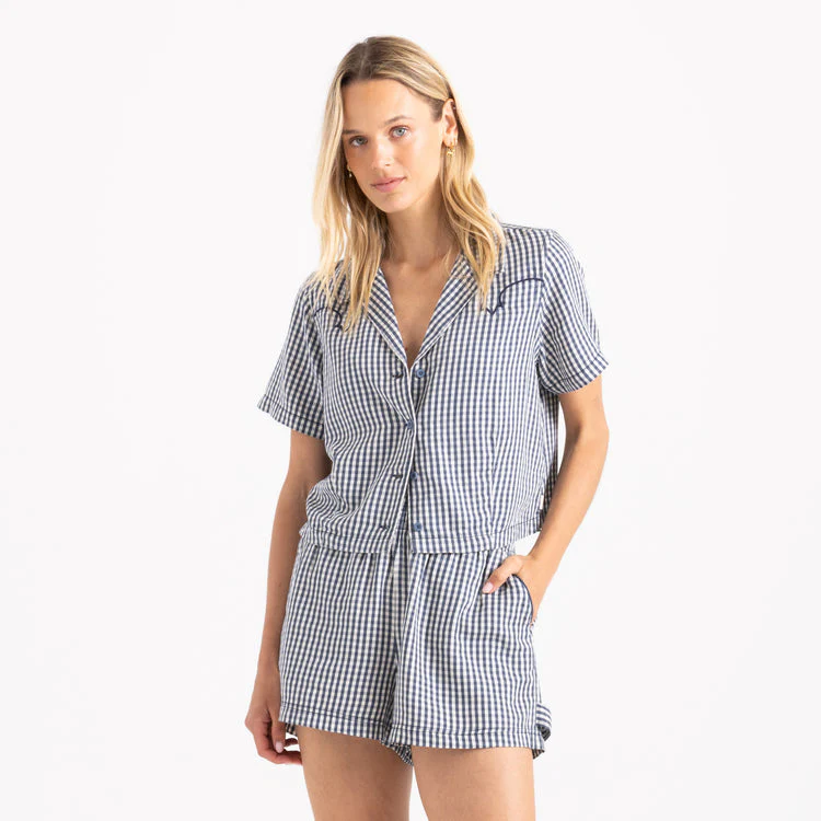 Roark Camp Short Sleeve Button Up Shirt - Indigo