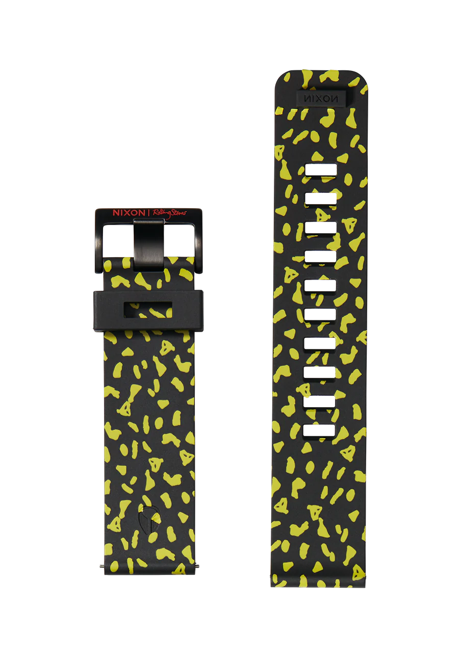 Nixon Rolling Stones 23mm FKM Rubber Band - Black / Yellow