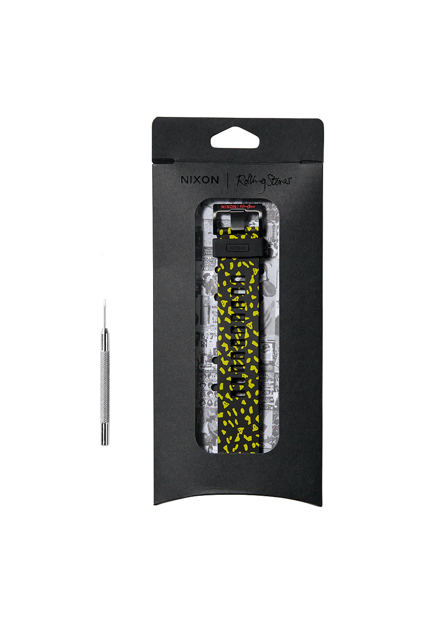 Nixon Rolling Stones 23mm FKM Rubber Band - Black / Yellow - Image 4