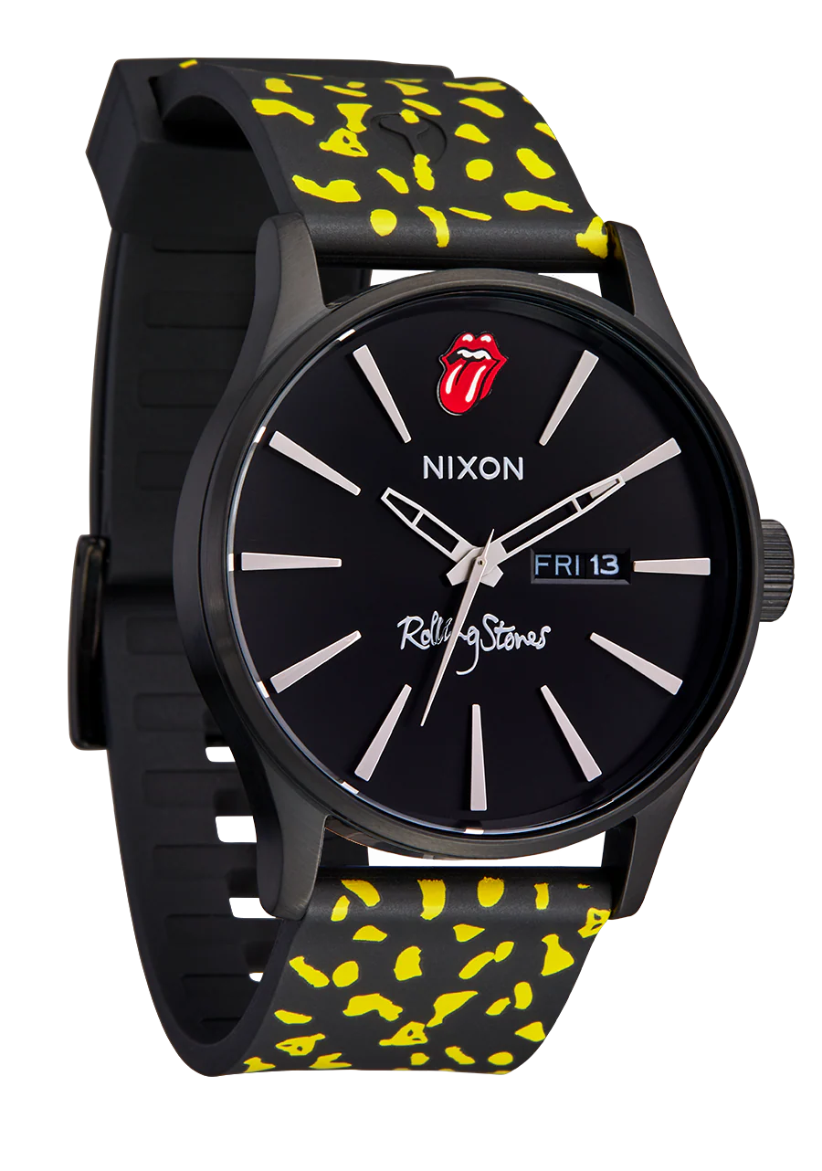 Nixon Rolling Stones 23mm FKM Rubber Band - Black / Yellow - Image 6