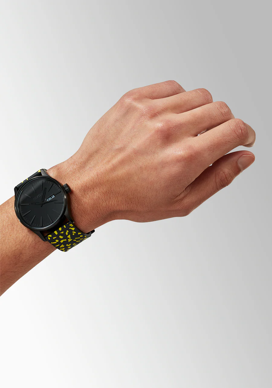 Nixon Rolling Stones 23mm FKM Rubber Band - Black / Yellow - Image 8