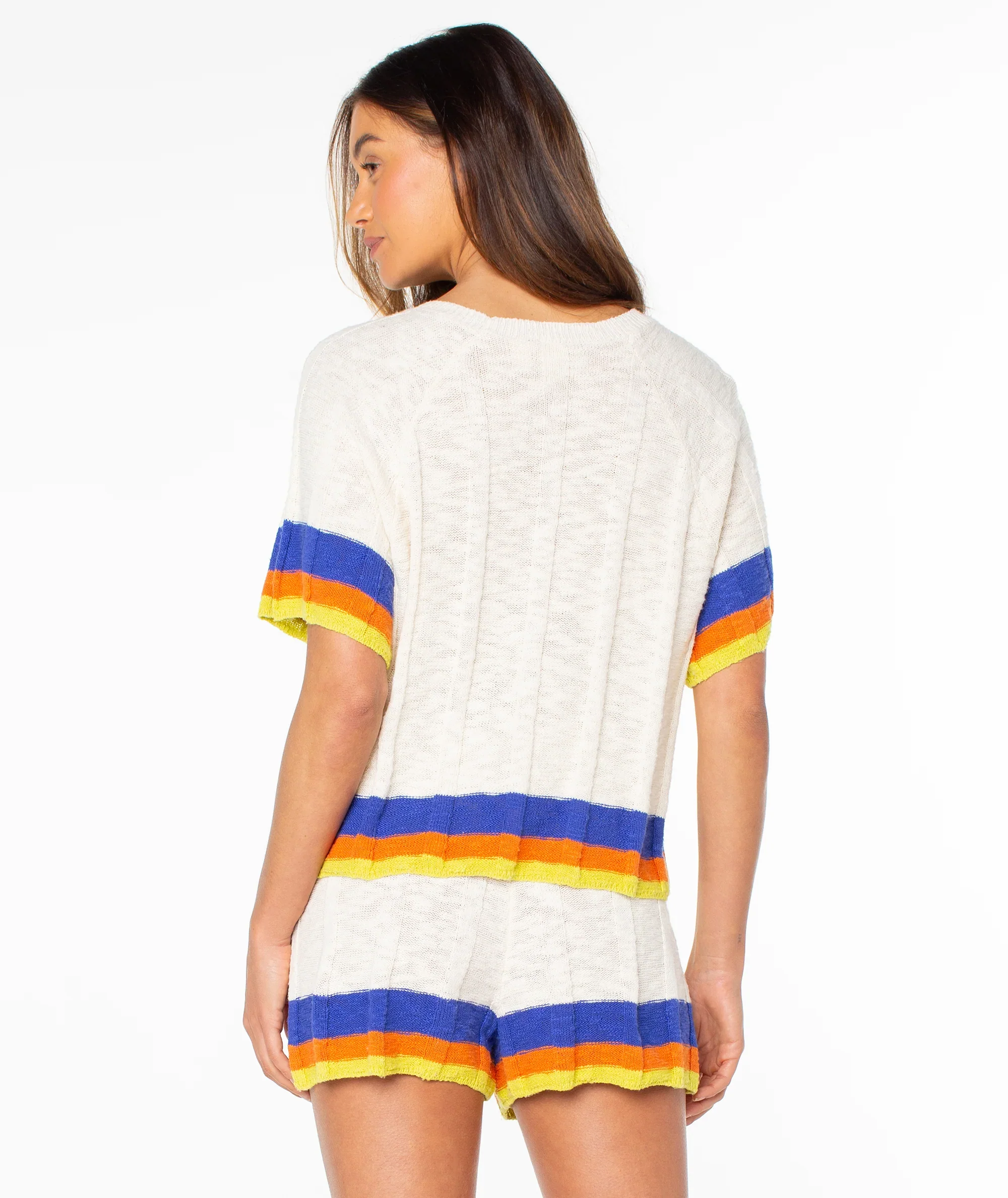 Roxy Cabana Club Tee Stripe Top - Dew - Image 3