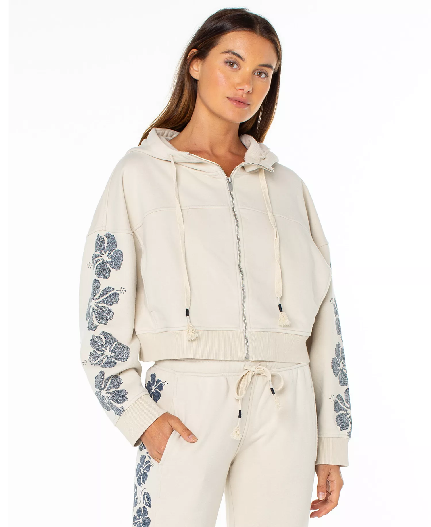Roxy Fringing Reefs Hoodie - Pumice Stone