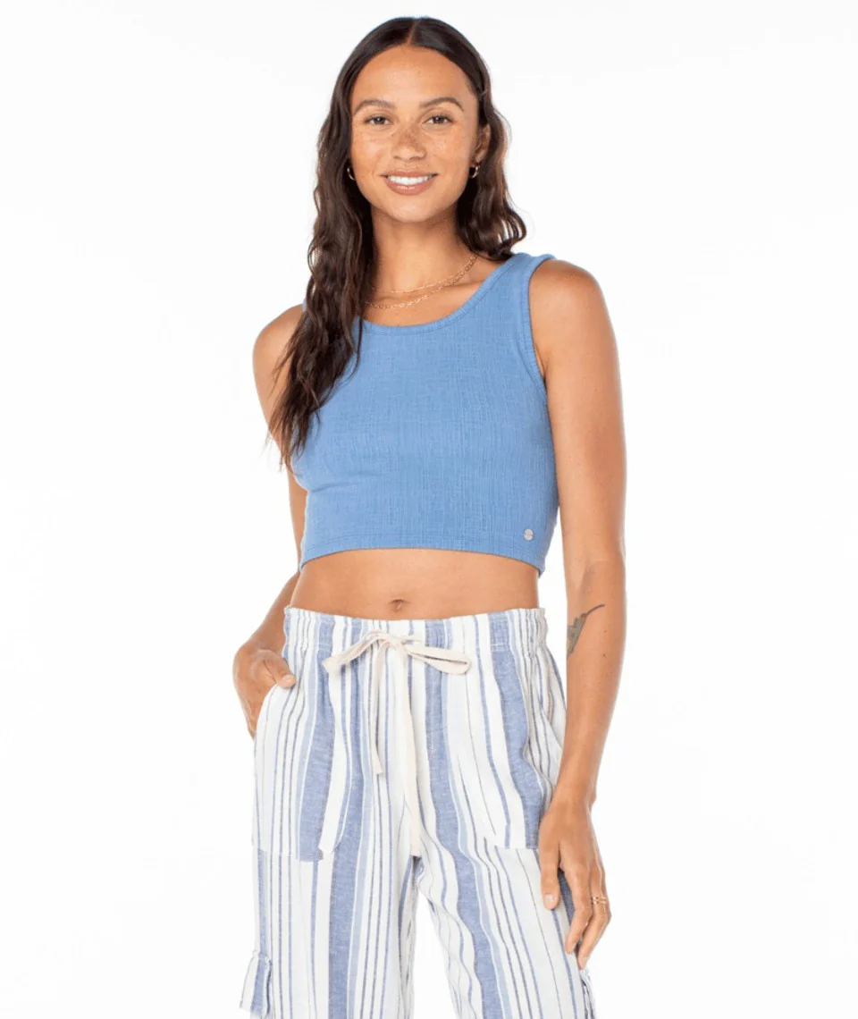 Roxy GOOD KEEPSAKE CROPPED TANK TOP - RIVIERA
