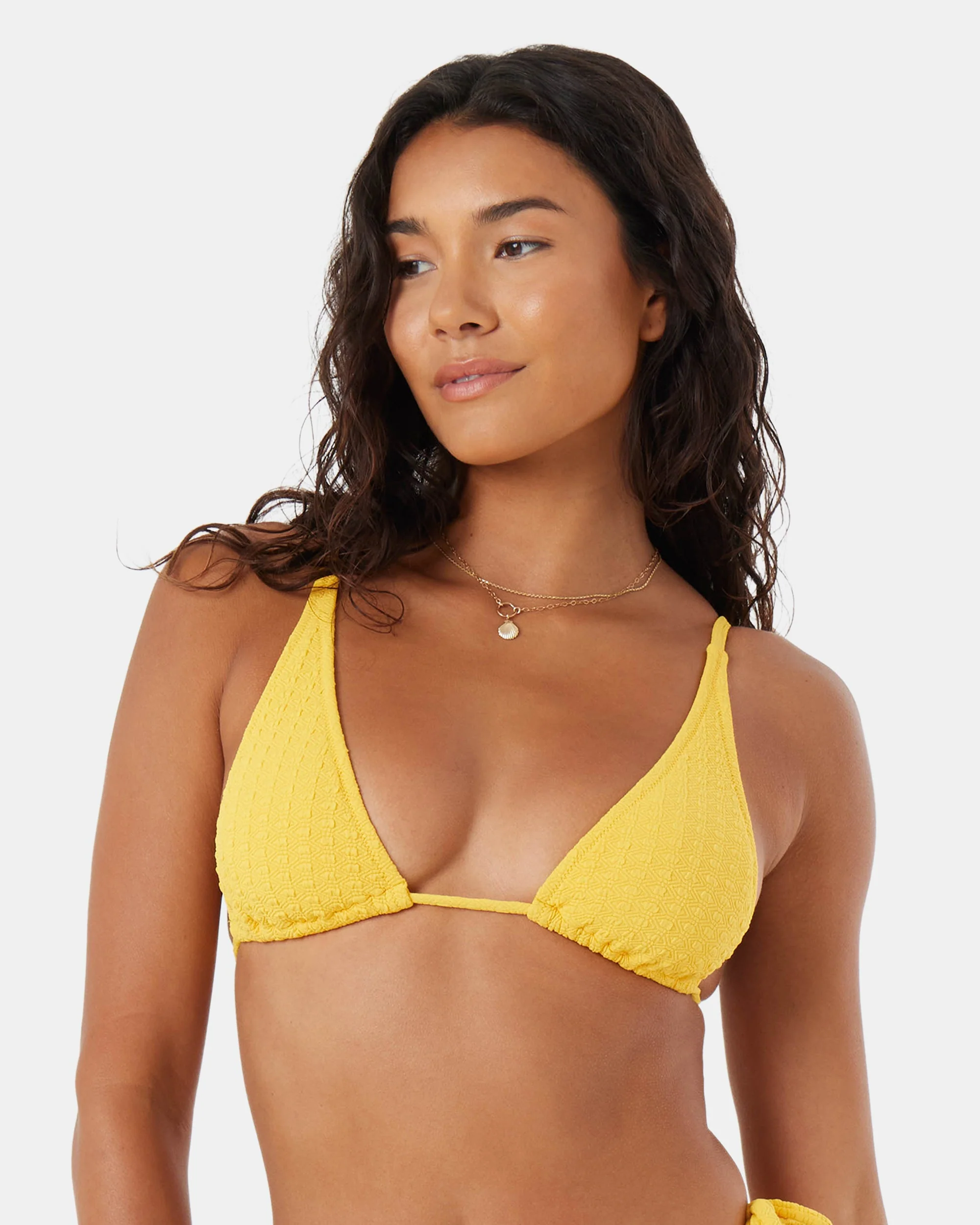 Roxy Haleiwa Built Up Triangle Bikini Top - Golden Rod