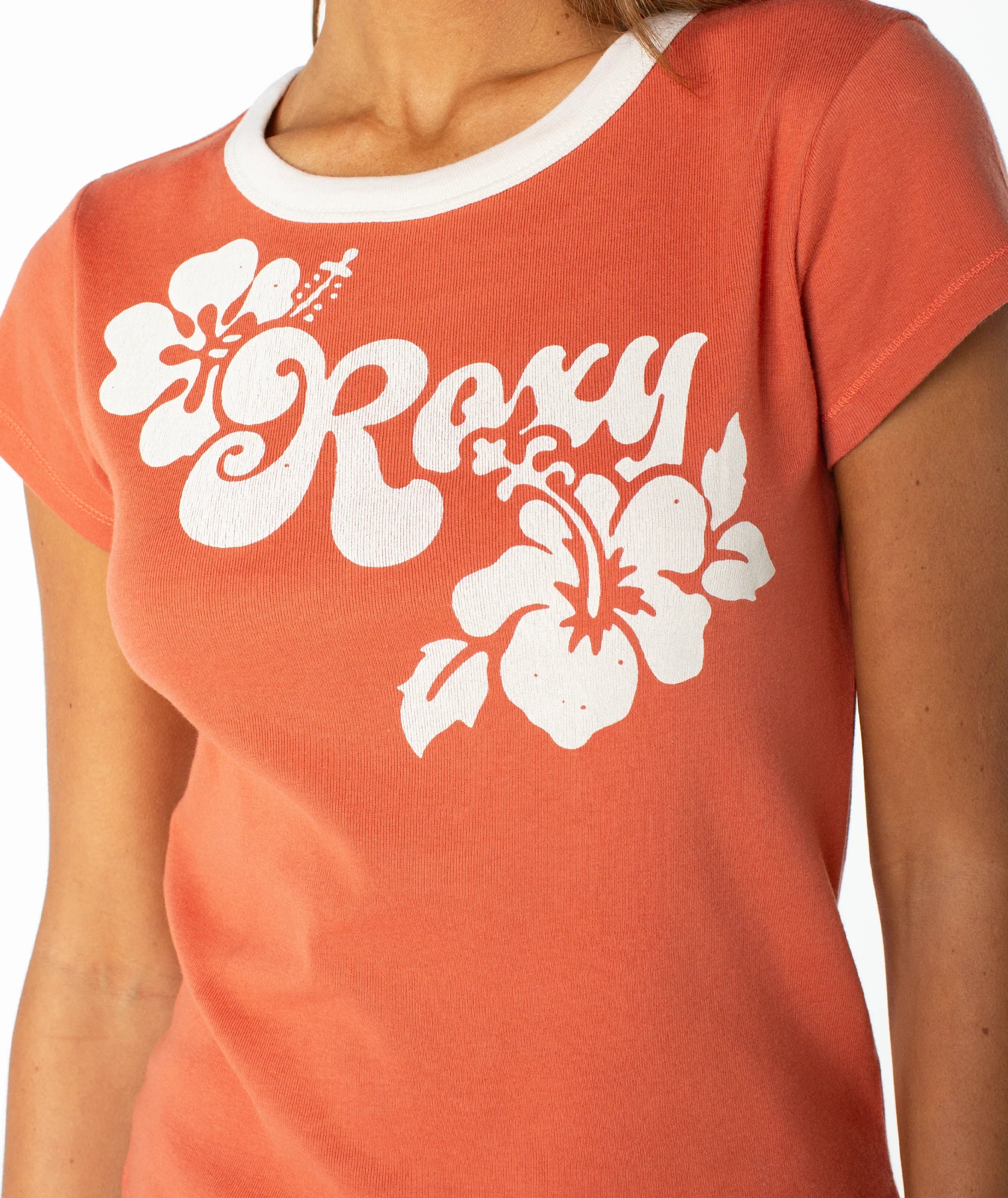 Roxy Hibiscus View 90S Baby Tee - Ginger Spice - Image 2