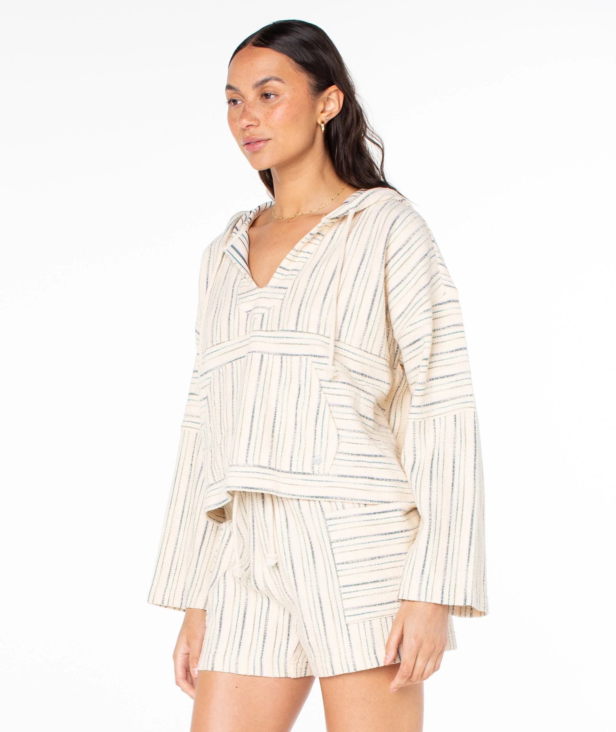 Roxy Rich Coast Poncho - Deep Lagoon - Image 2