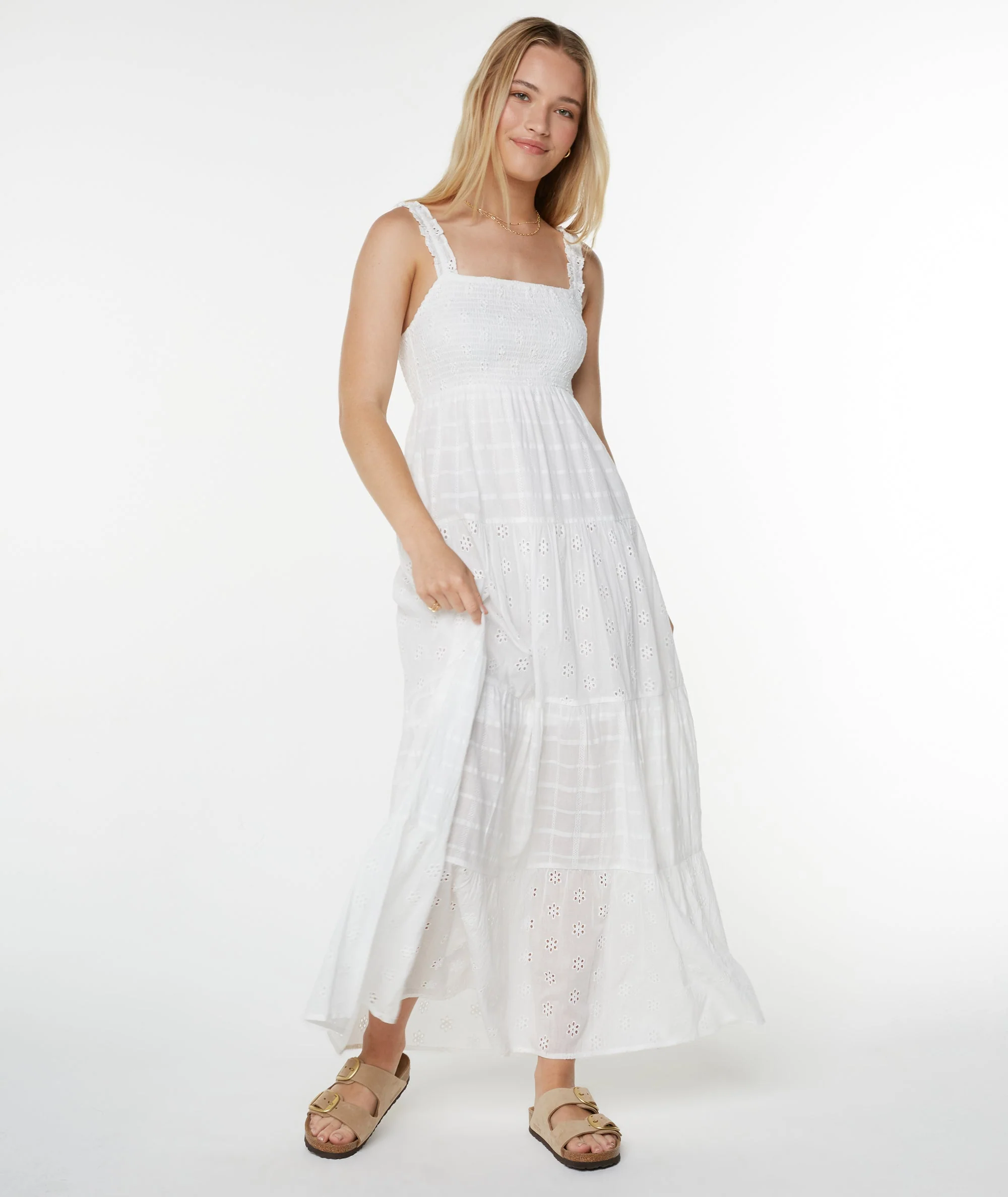 Roxy Women's Lily Bloom Maxi Dress - Snow White Solid