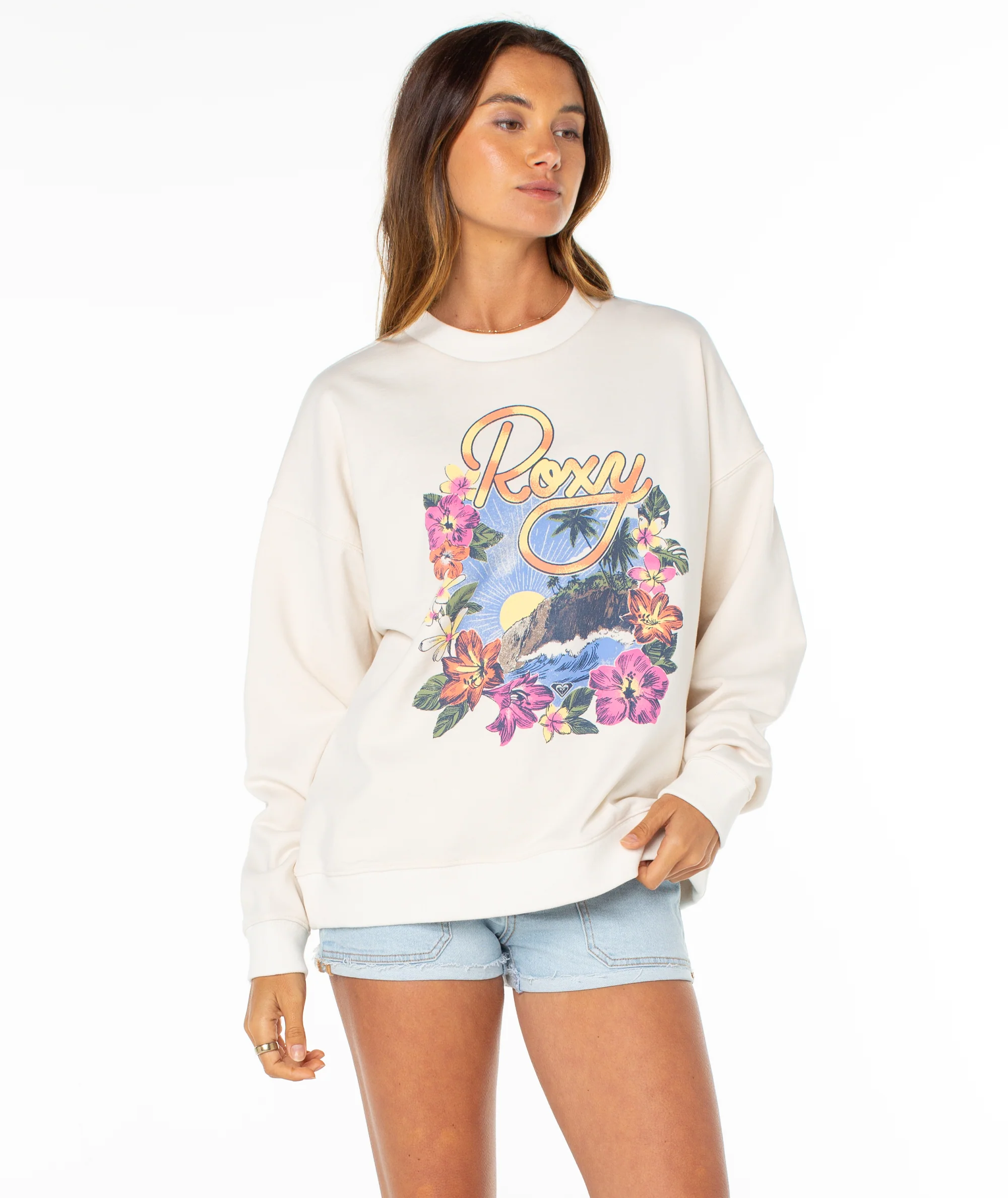 Roxy Women's Lineup Oversized Crew - Dew - Image 2
