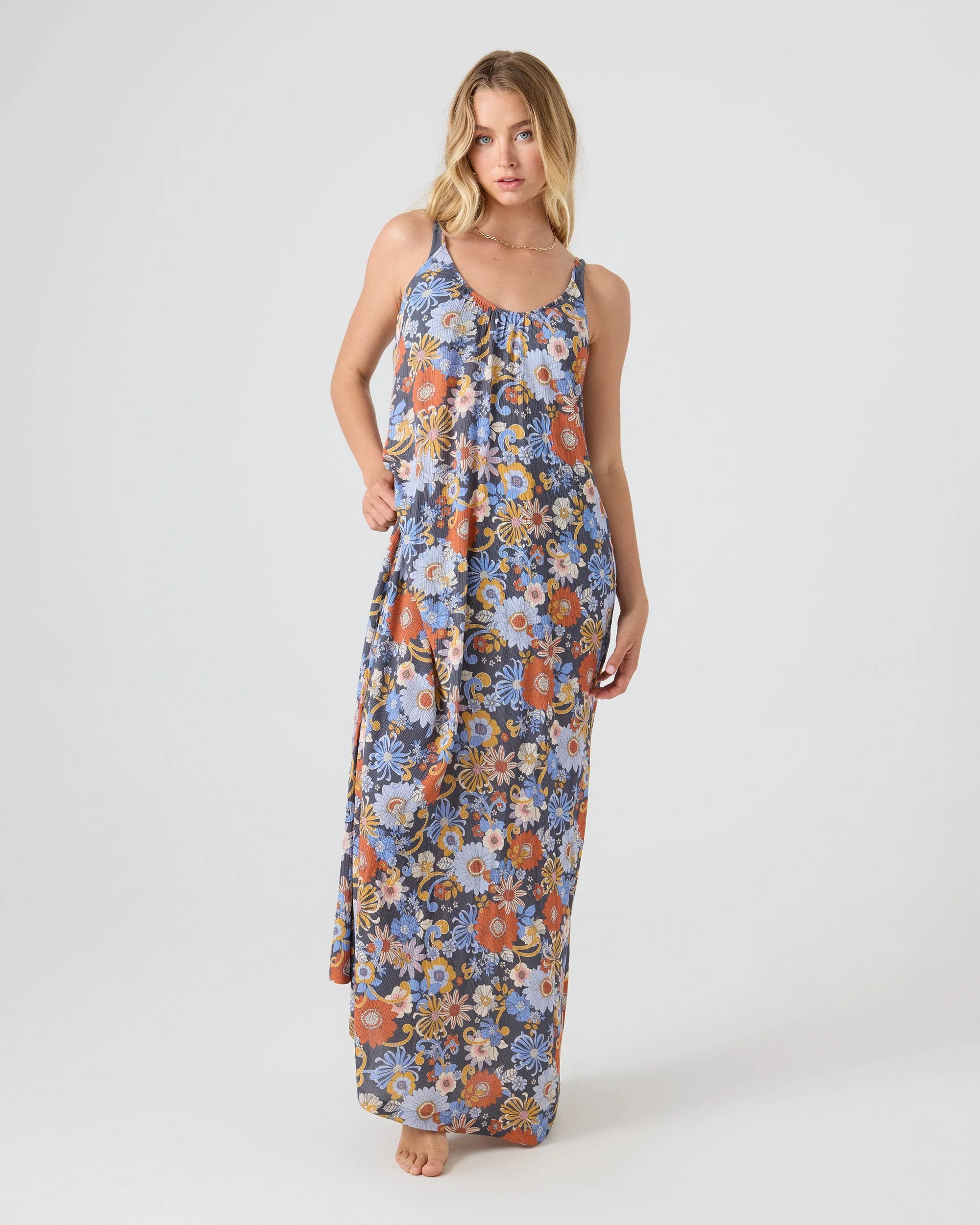 Roxy Women's Soul Flower Cover Dress - Gray Combo