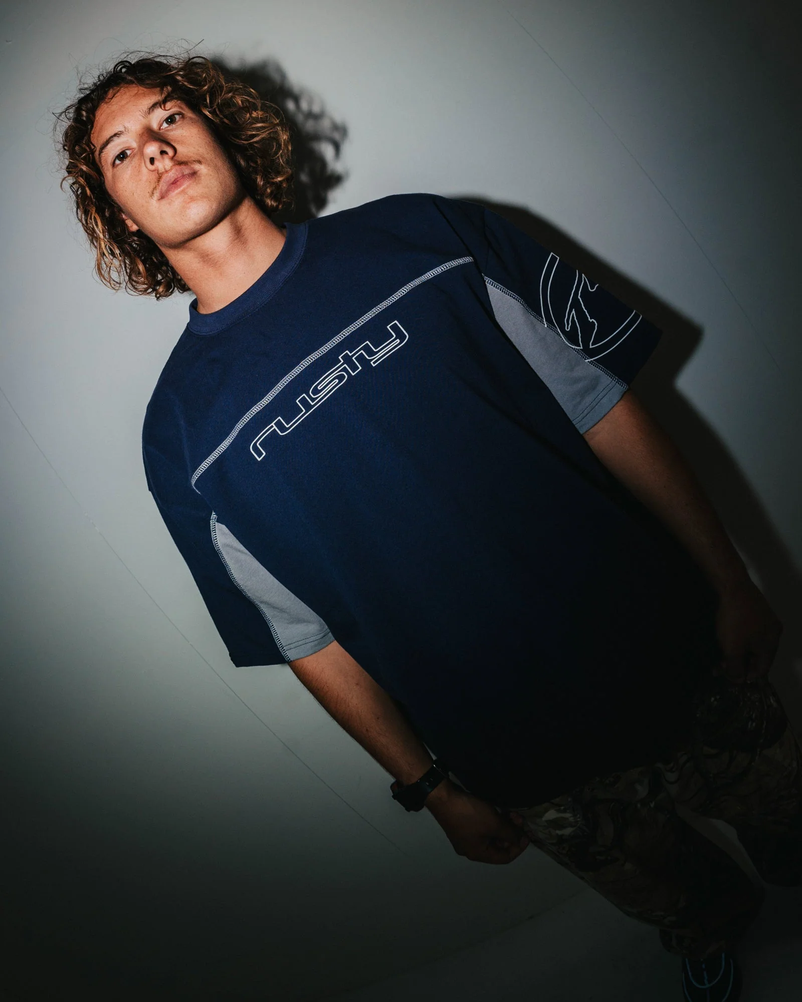 Rusty Cyberwave Short Sleeve Tee - Dark Blue - Image 2