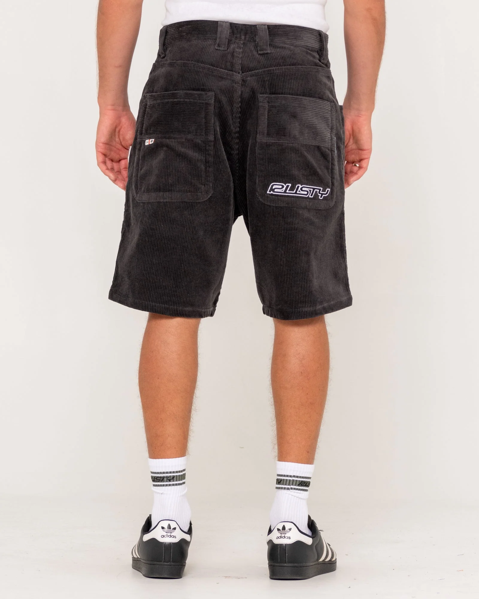 Rusty Men's Flip Daddy 22" Baggy Cord Short - Coal - Image 3