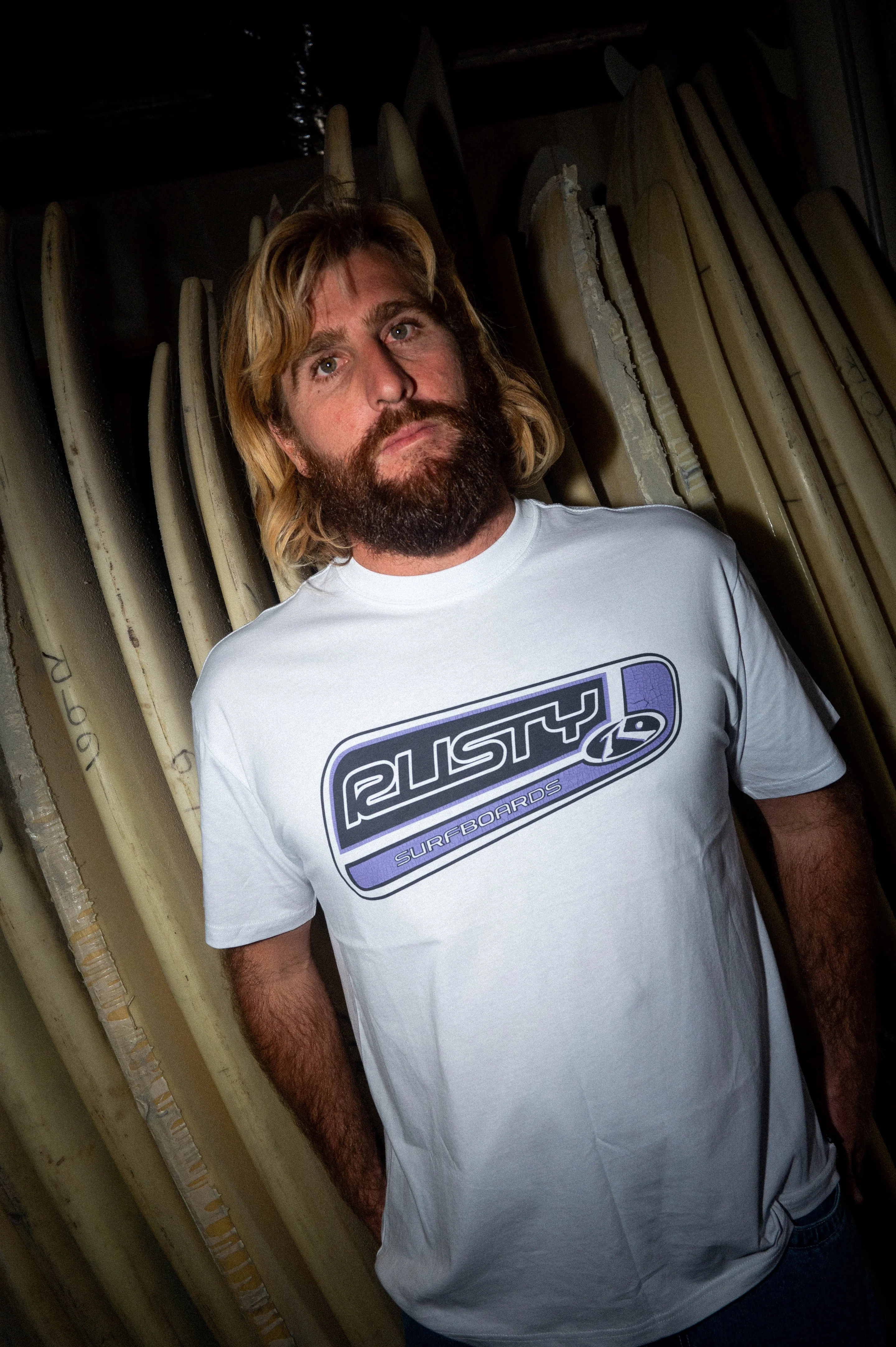 Rusty Road House Short Sleeve Tee - White/ Purple - Image 2