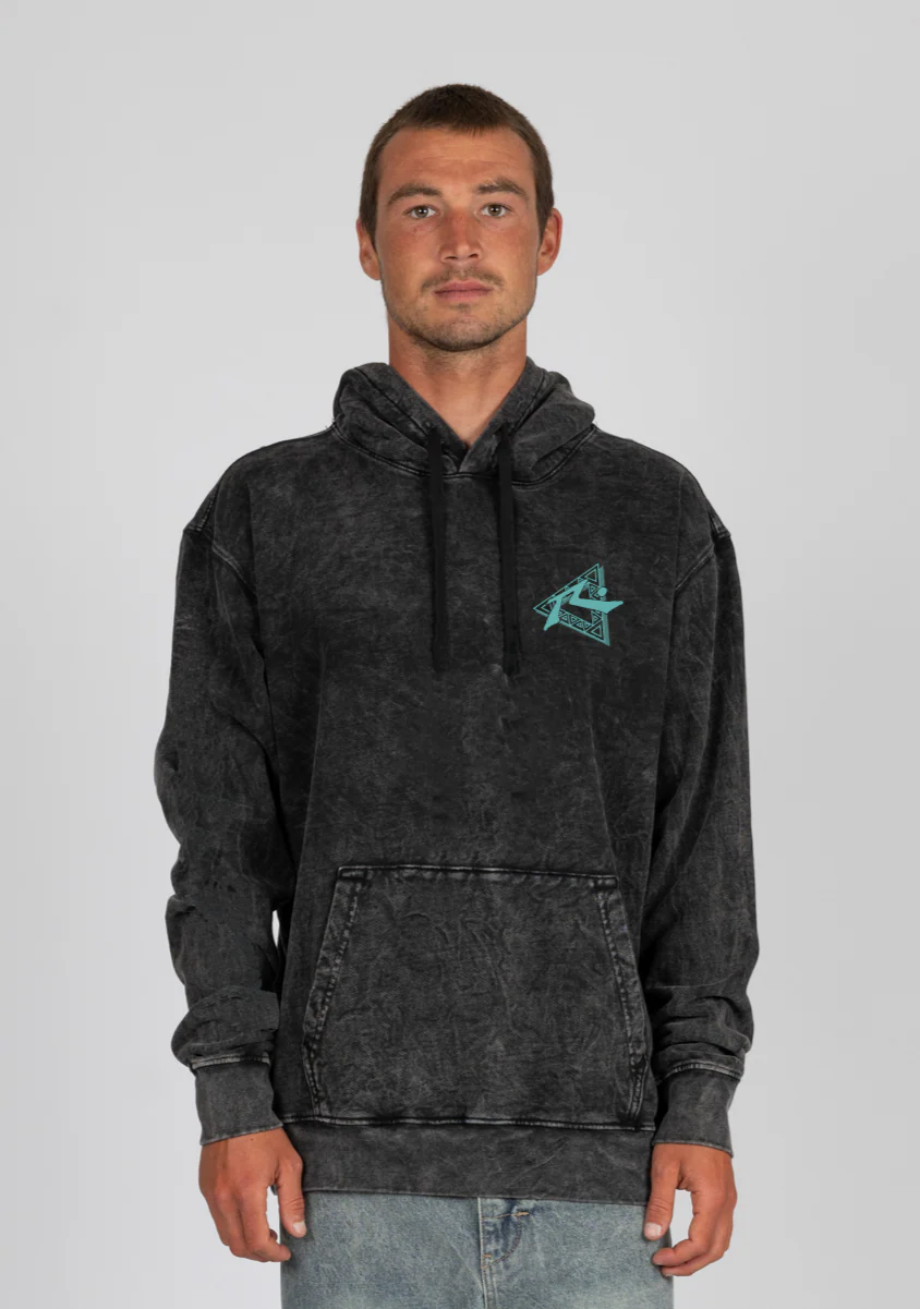 Rusty Triangle R.Dot Hooded Pull Over - Black Acid