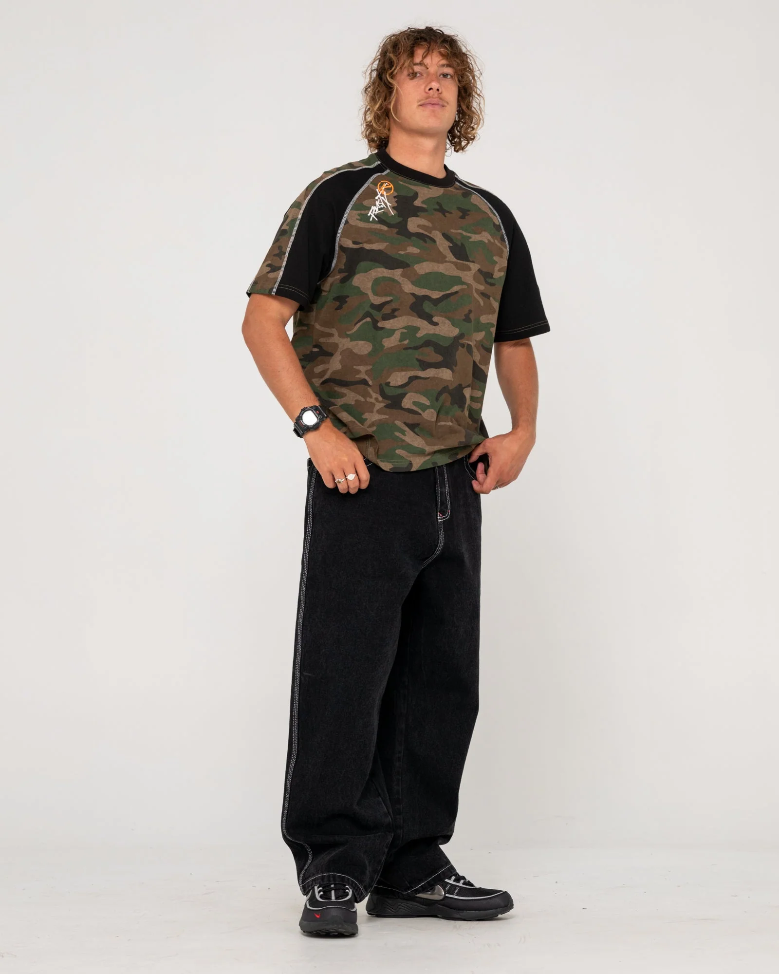 Rusty Woof Raglan Short Sleeve Tee - Camo - Image 4