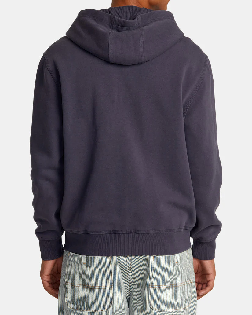 RVCA CHAINMAIL ZIP-UP HOODED SWEATSHIRT - INK - Image 2