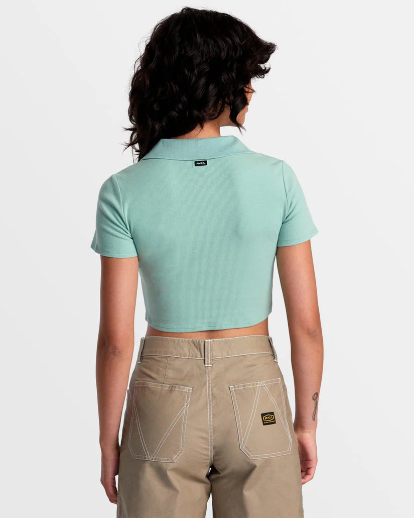 RVCA CHASE POLO KNIT - GREEN HAZE - Image 2