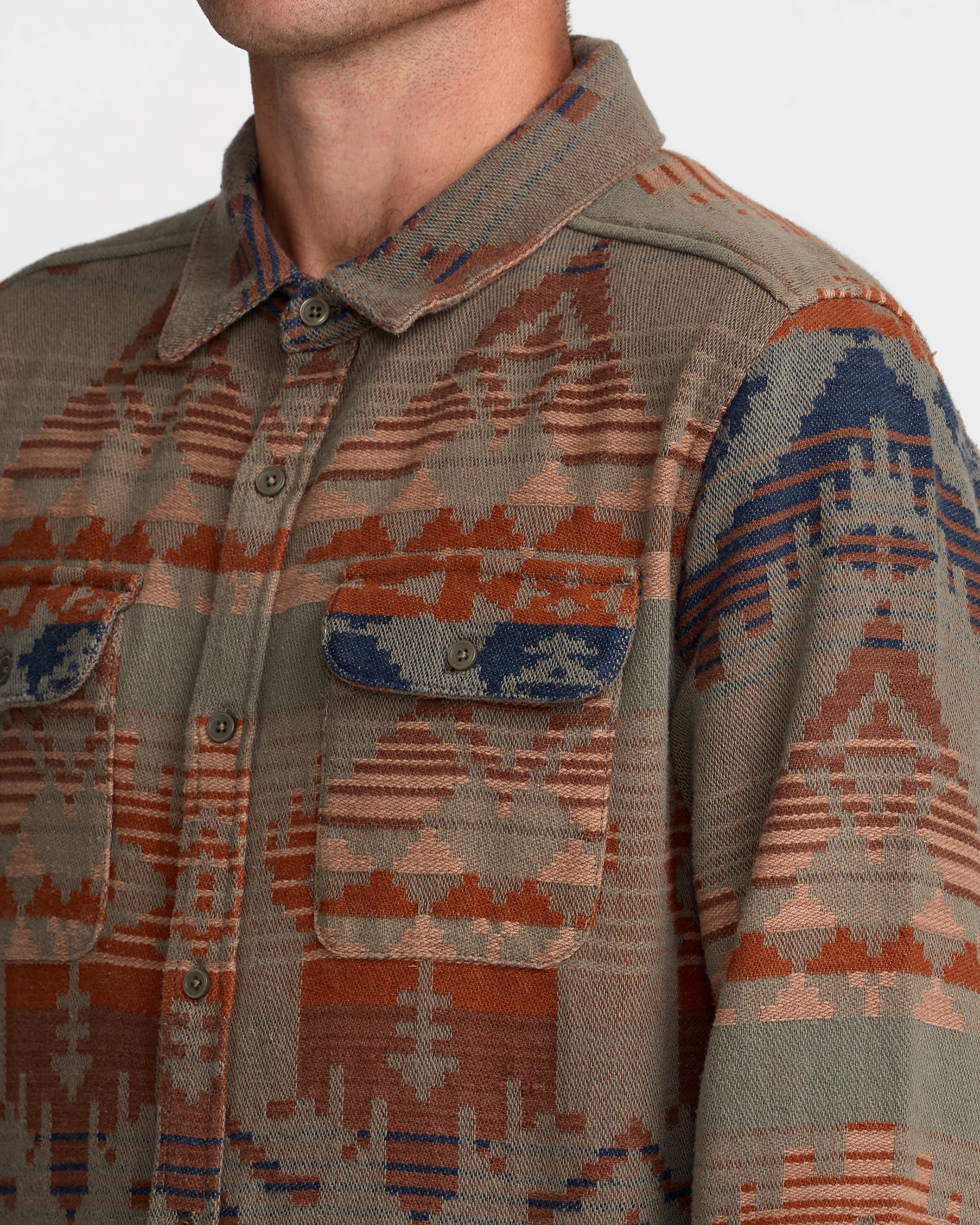 RVCA Dayshift Blanket Flannel Long Sleeve Shirt - Multi - Image 4
