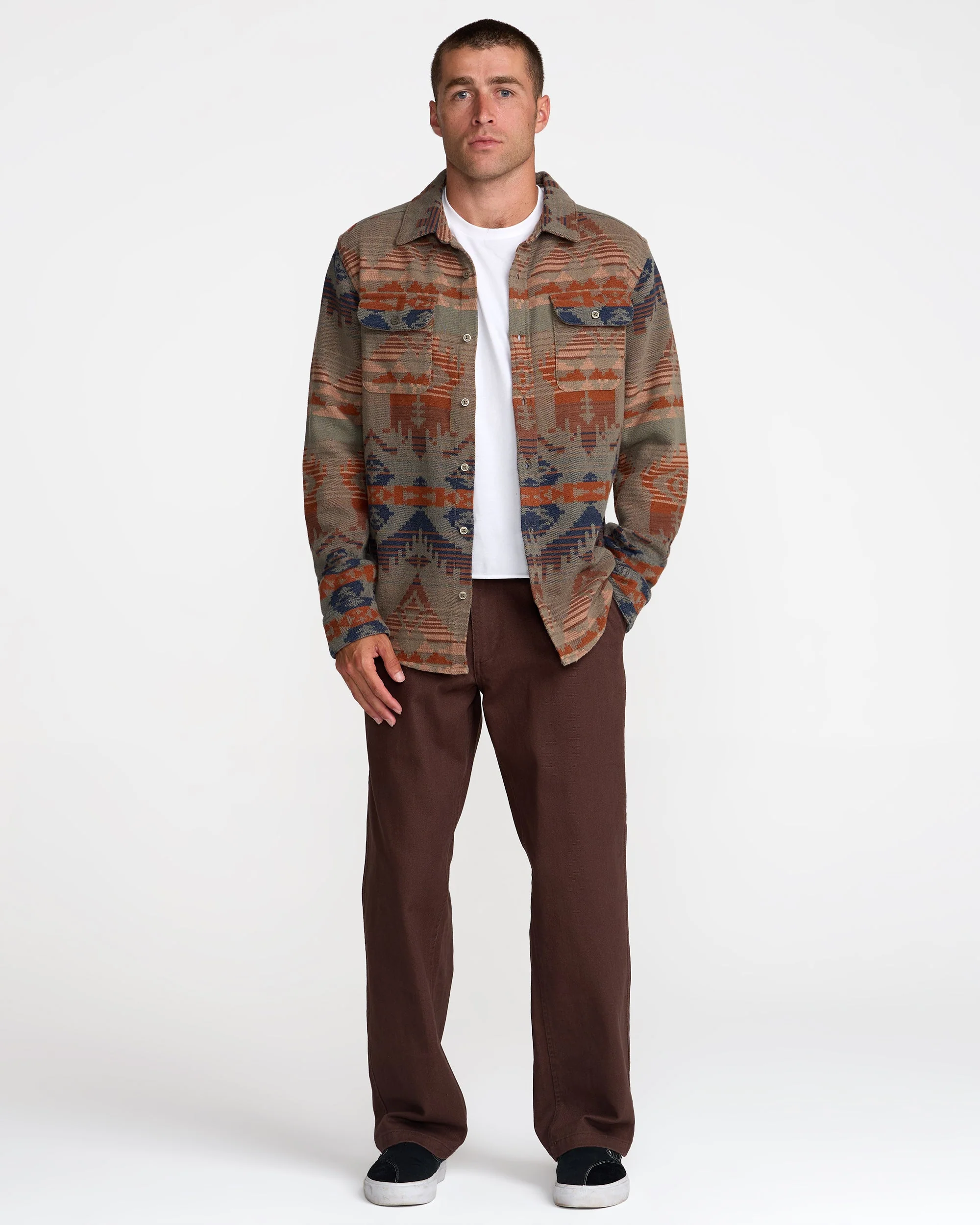 RVCA Dayshift Blanket Flannel Long Sleeve Shirt - Multi - Image 5