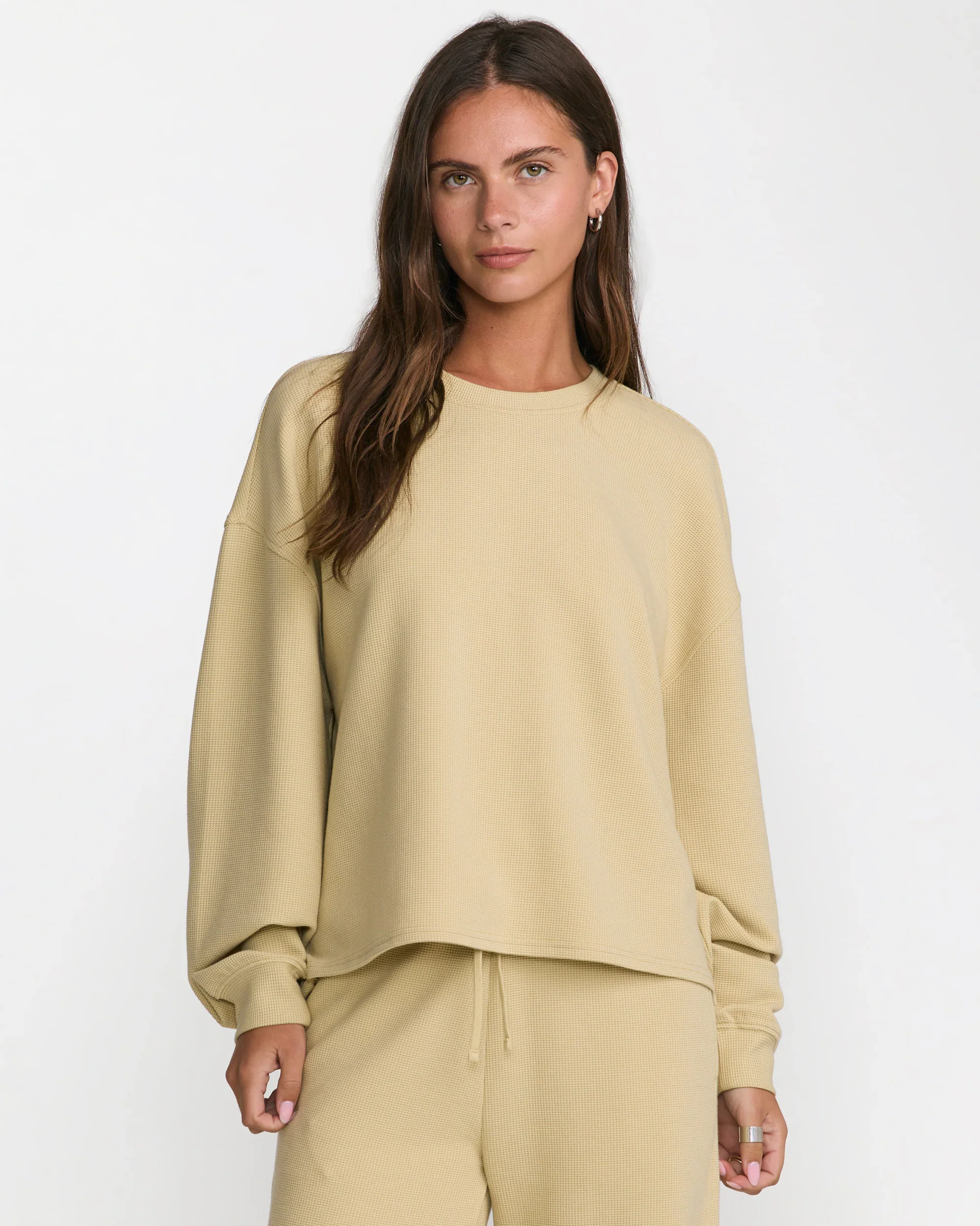 Rvca Glory Waffle Pullover - Vintage Khaki